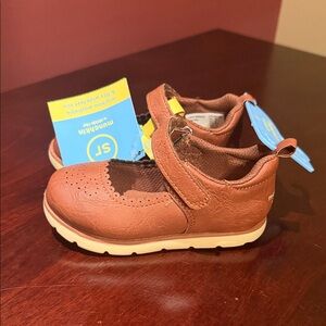 Brown Kids Shoes with Velcro Strap